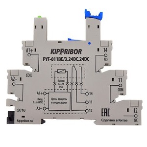 PYF-011BE/3.24DC.24DC, Колодка для реле 1-конт, тип PYF
